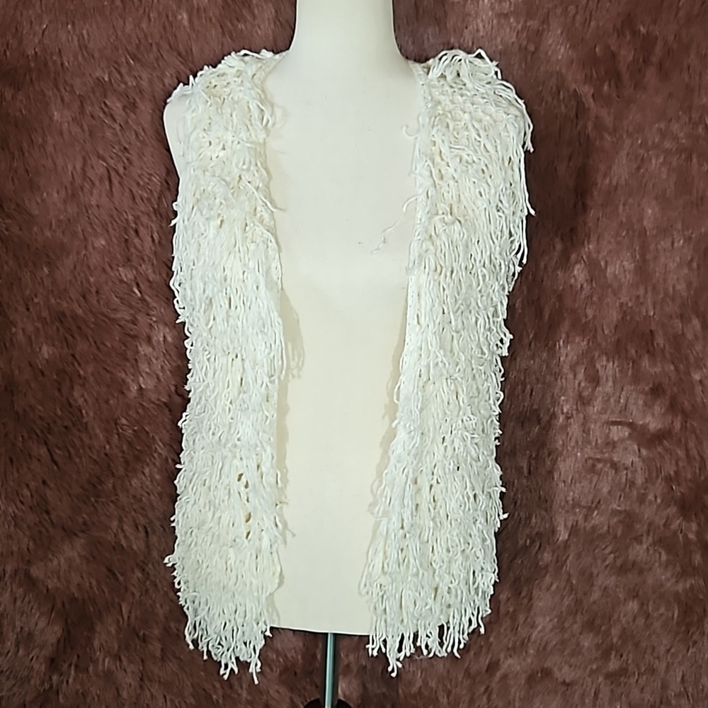 PPLA Cream‎ Sebastian Fringe Open Vest